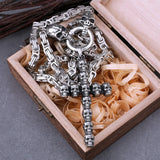 Gothic Cross Skull Pendant Necklace