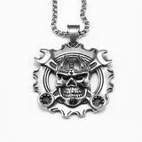 Gear Skull Biker Engineer Pendant Necklace