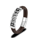 Viking Biker Braided Leather Bracelet