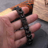 Black Biker Bracelet and Chain set