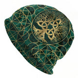 Norse Yggdrasil Cap Triquetra Symbol Beanie Hats