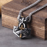 Mjolnir Rune Amulet Necklace – Vegvisir, Wolf & Raven