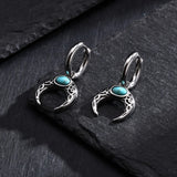 Natural Stone Crescent Moon Earrings