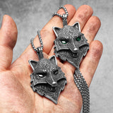 Viking Wolf Eye Gemstone Necklace