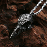 Crow Skull Pendant Necklace