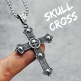 Gothic Skull Cross Necklace