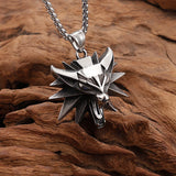 Geralt of Rivia Wolf Head Pendant Necklace