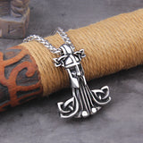 Mjolnir Rune Amulet Necklace – Vegvisir, Wolf & Raven