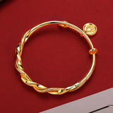 Luxury 24K Twisted Gold Bracelet