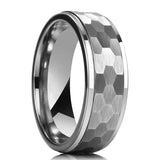 8mm Silver Hammered Stainless Steel Ring
