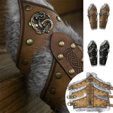 Medieval Leather Arm Guards - Gauntlet Wristbands for LARP & Cosplay