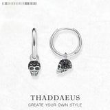 Black Pave Stones Skull Earrings