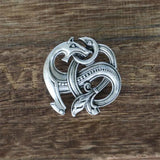 Norse Dragon Brooch | Scandinavian Knotwork Amulet Pin