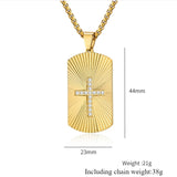 Square Zircon Cross Pendant Necklace