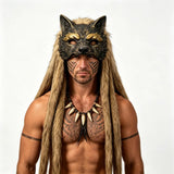 Viking Wolf Head Faux Fur Headwear – Norse Cosplay Costume