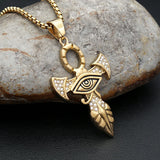 Eye of Horus Cross Egyptian Pendant Necklace