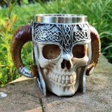Viking Warrior Skull Stainless Steel Mug