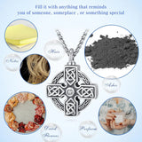 925 Sterling Silver Round Celtic Knot Cross Urn Necklace