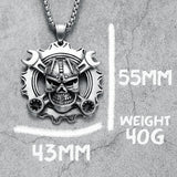Gear Skull Biker Engineer Pendant Necklace