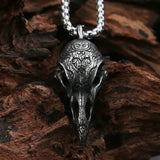 Crow Skull Pendant Necklace