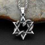 Star of David Snake Pendant Necklace