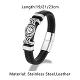 Viking Valknut Leather Bracelet