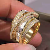 Gold & Silver Luxury Cocktail Ring