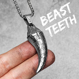 Carved Wolf Teeth Necklace