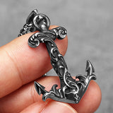 Sea Wave Anchor Pendant Necklace