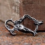 Double Skull Pendant Necklace