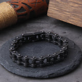 Black Biker Bracelet and Chain set