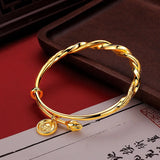 Luxury 24K Twisted Gold Bracelet