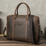 Vintage Leather Briefcase Laptop Shoulder Bag