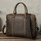 Vintage Leather Briefcase Laptop Shoulder Bag