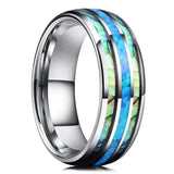 Black Koa Wood Inlay Titanium Wedding Ring
