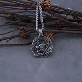 Viking Fenrir Wolf Head Pendant Necklace