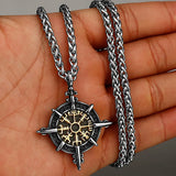 Viking Symbols Vegvisir Valknut Necklace