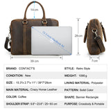 Vintage Leather Briefcase Laptop Shoulder Bag