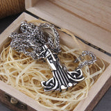 Mjolnir Rune Amulet Necklace – Vegvisir, Wolf & Raven