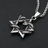Star of David Snake Pendant Necklace