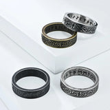 Vintage Runes Celtic Knot Stainless Steel Ring