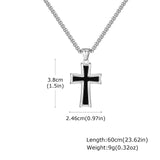 Silver and Black Cross Necklace