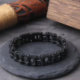 Black Biker Bracelet and Chain set