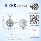 925 Sterling Silver Round Celtic Knot Cross Urn Necklace