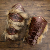 Medieval Viking Furry Bracer – Renaissance Wristband Armor