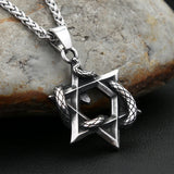 Star of David Snake Pendant Necklace