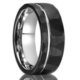 Silver Gold Polygon Tungsten Ring