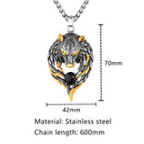 Fenrir Wolf Necklace – Stainless Steel Viking Pendant