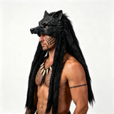Viking Wolf Head Faux Fur Headwear – Norse Cosplay Costume