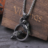 Odin Huginn and Muninn Ravens Necklace
